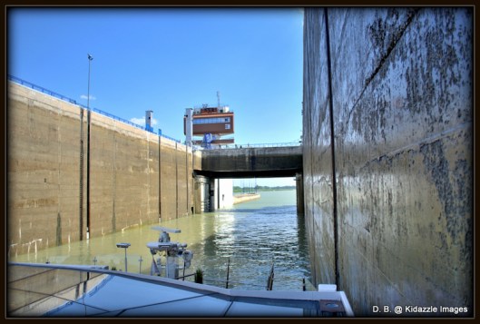 Breathing a sigh of relief  as the gates open after the water had been sucked out of the lock.