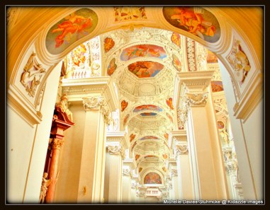 Detail inside St Stephen's Passau, Germany.